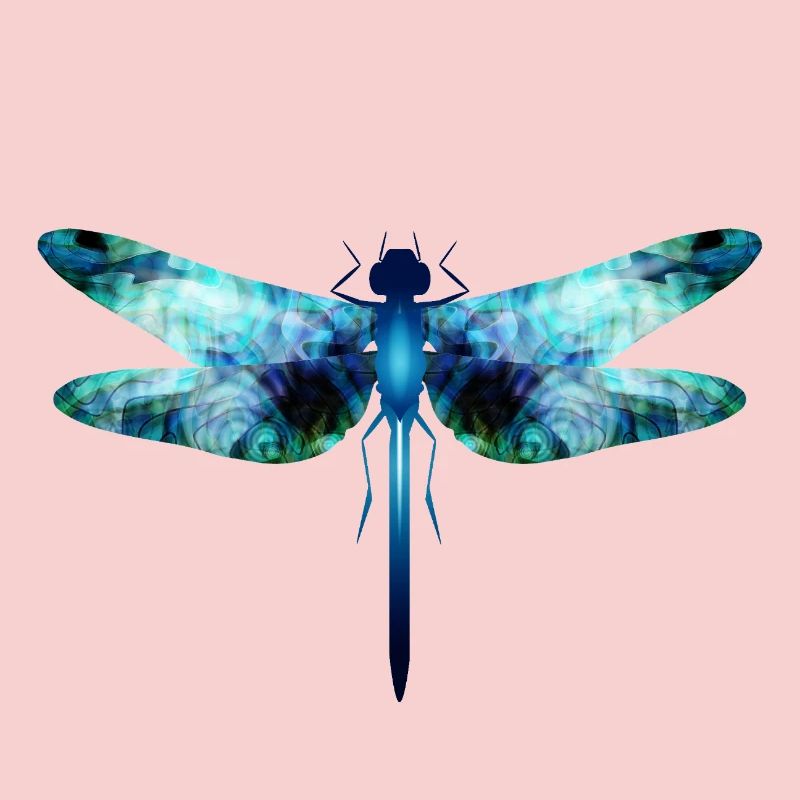 Libellule irisée dans les tons bleu-vert