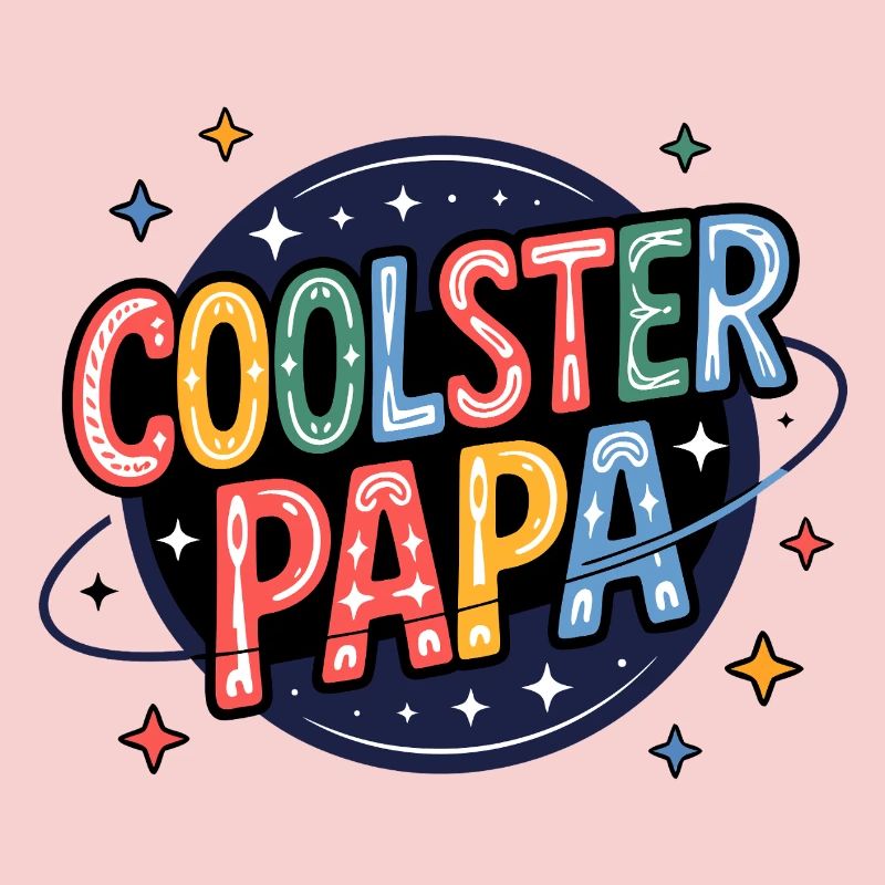 Coolest dad – typographie colorée