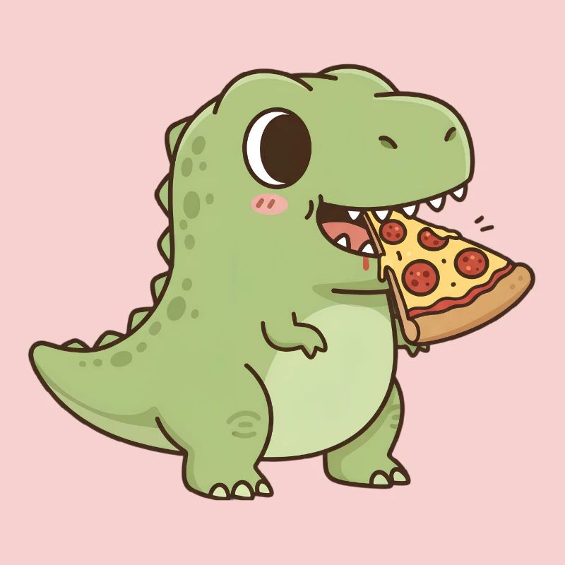 T-Rex eats pizza