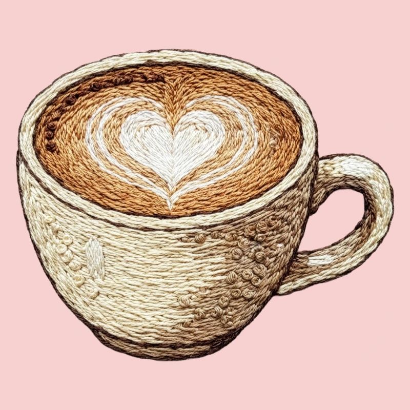 Embroidered cappuccino – coffee lover (printed)