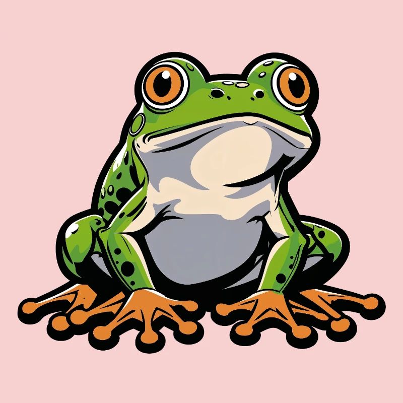 Dessin animé de grenouille joyeuse