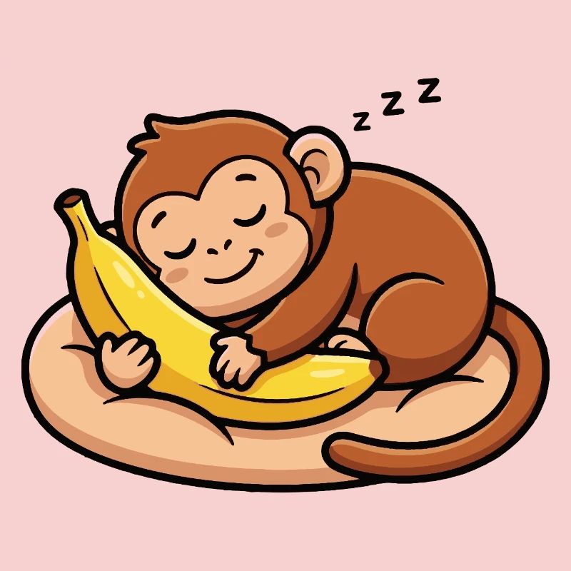 Sleeping monkey with banana