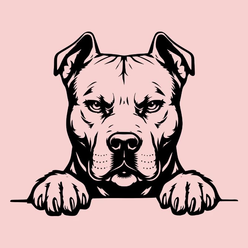 Pitbull Head with Paws