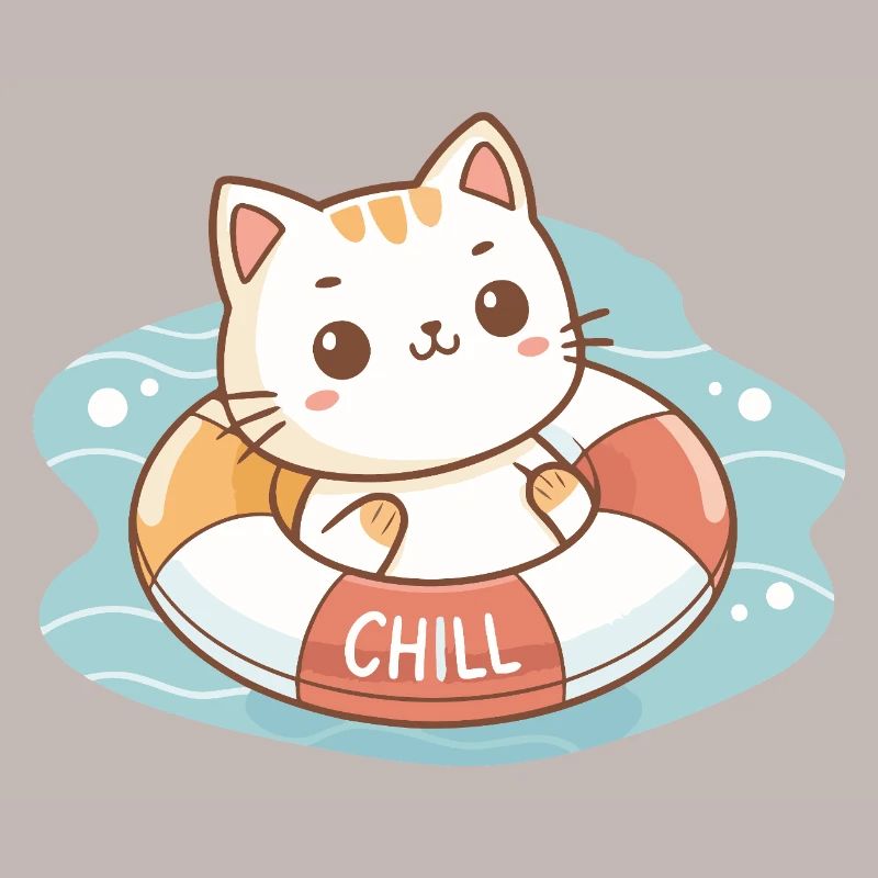 Chat sur Bouée Chill