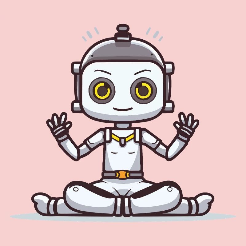 Small robot in lotus position