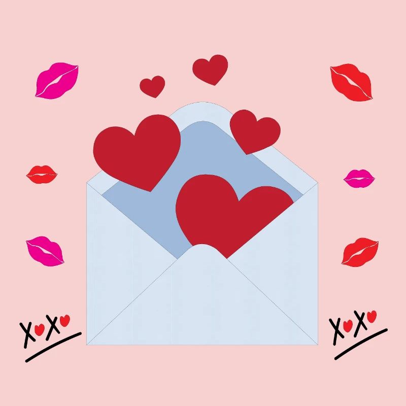 Message d’amour et de câlins de Saint-Valentin dans une enveloppe