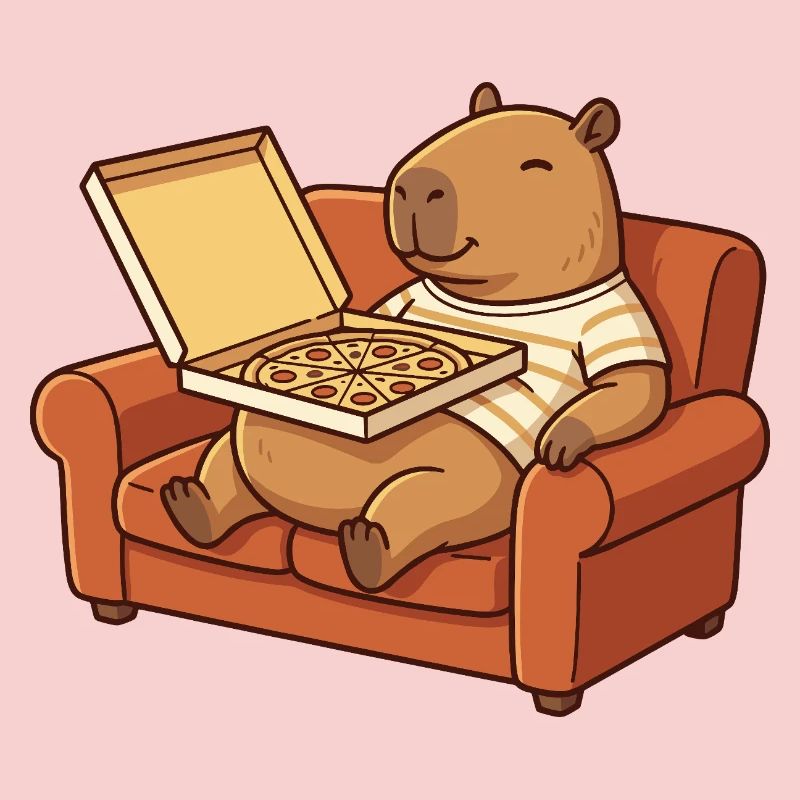Capybara Sofa Pizza Cozy Animal Design