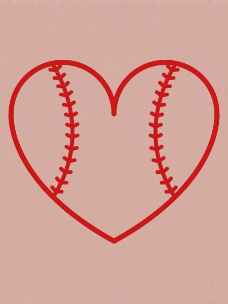 Baseball softball heart