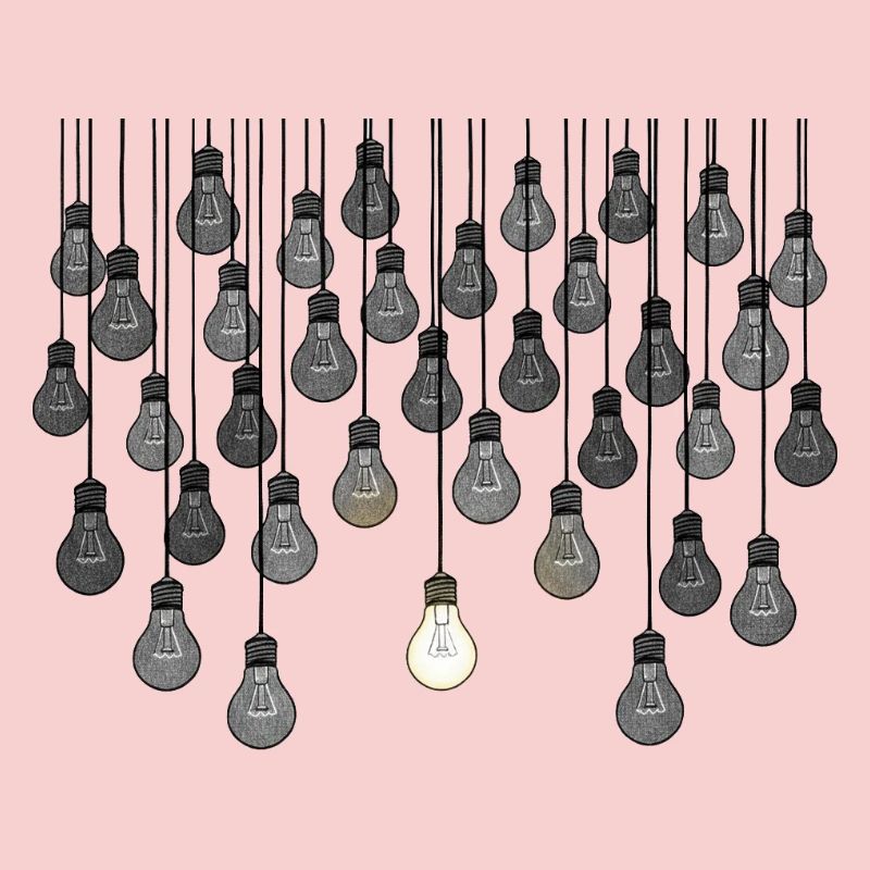 Graues Glühbirnen-Array mit einzigartiger Helligkeit