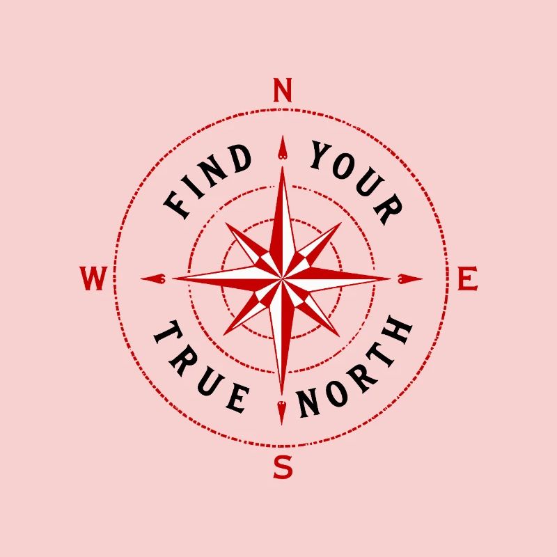 Find Your True North Compass Compass Rose Symbol