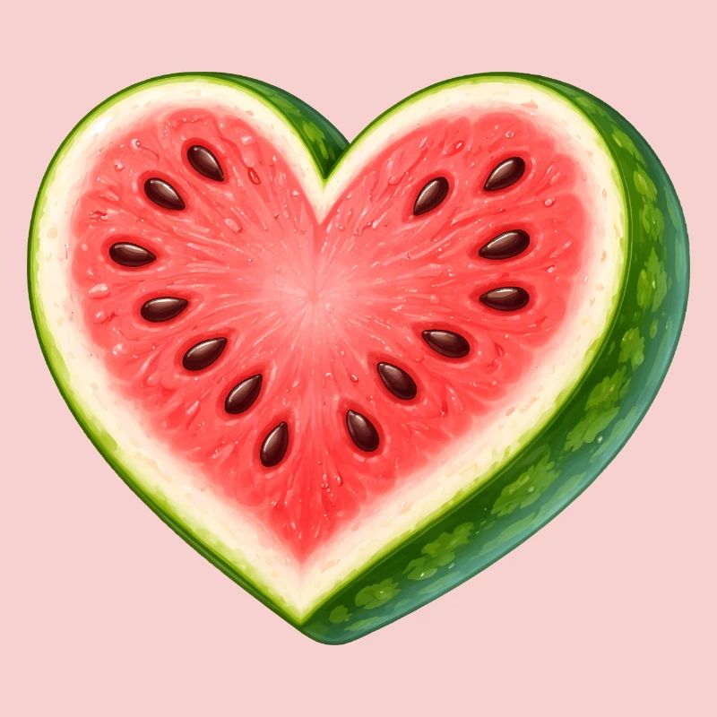 Illustration juteuse de pastèque en forme de cœur