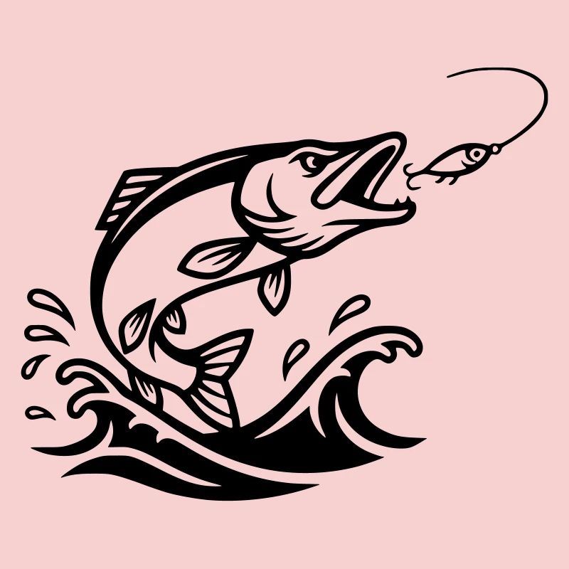 Pike Predator Black Outline