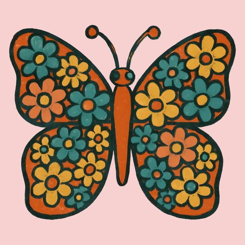 Schmetterling mit Blumenmuster