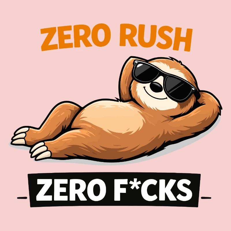 Zero Rush Sloth Chill Slogan