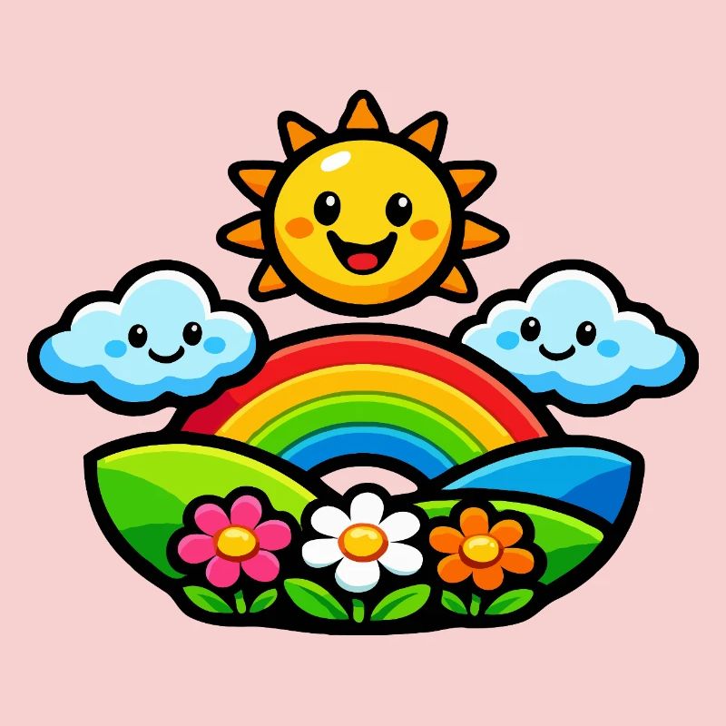 Sun Rainbow Flowers