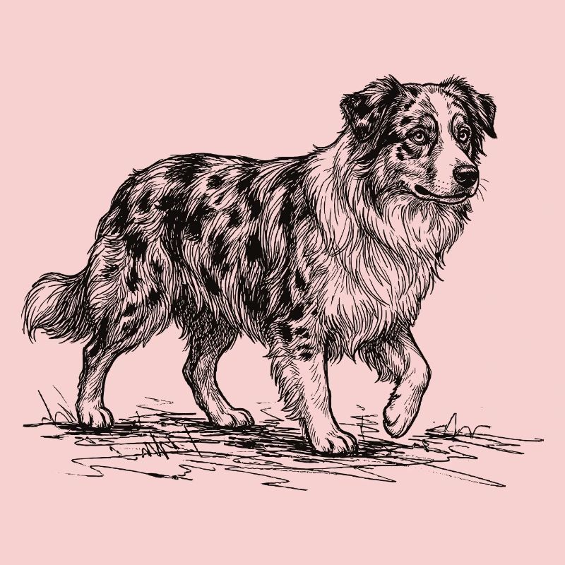Australian Shepherd Sketch – Dog Design
