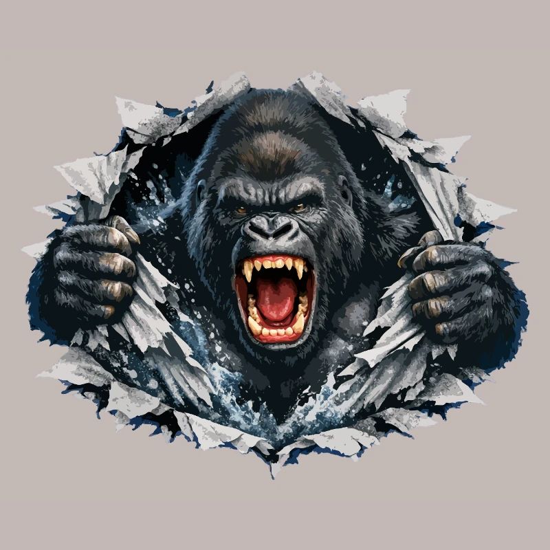 Gorilla bricht durch: Brüllende Kraft