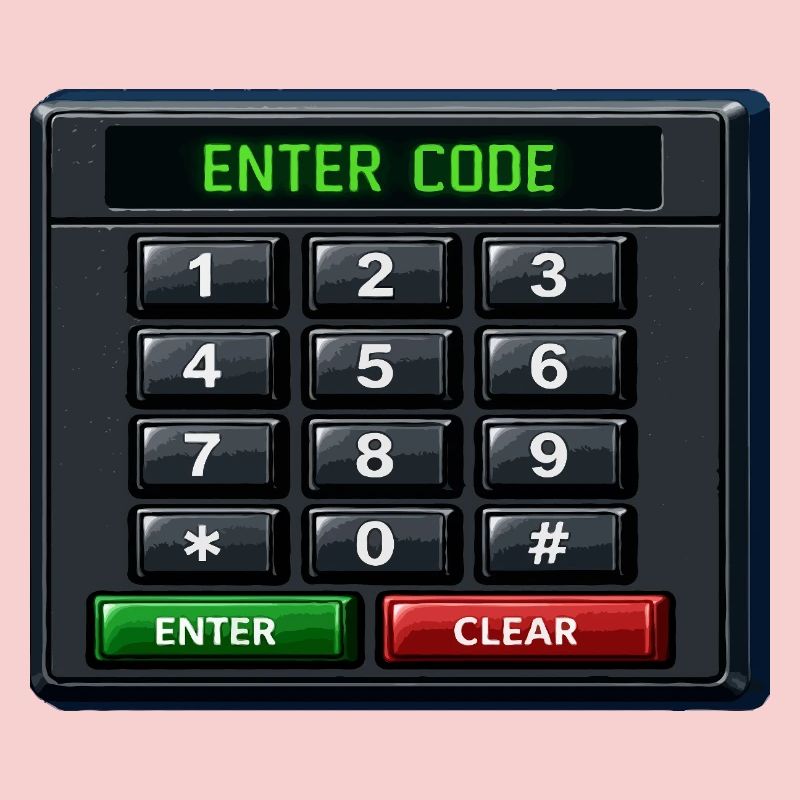 Enter Code Keypad Neon