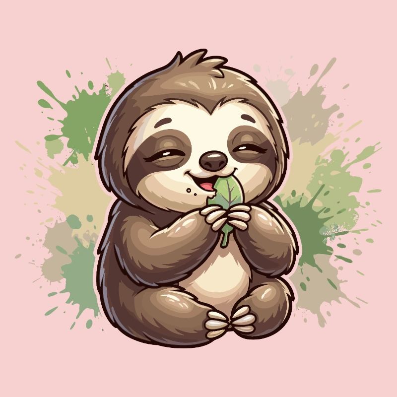 Sloth with leaf cuddles