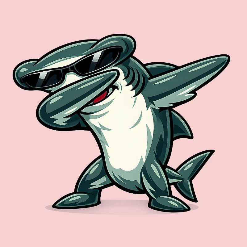 Dabbing hammerhead shark