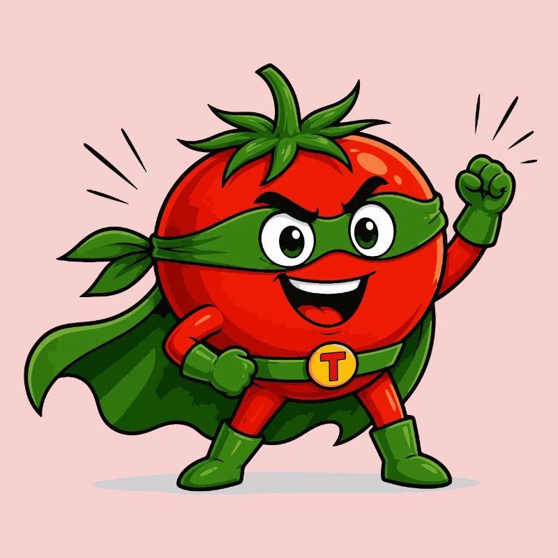 Tomate Superheld Comic Motiv