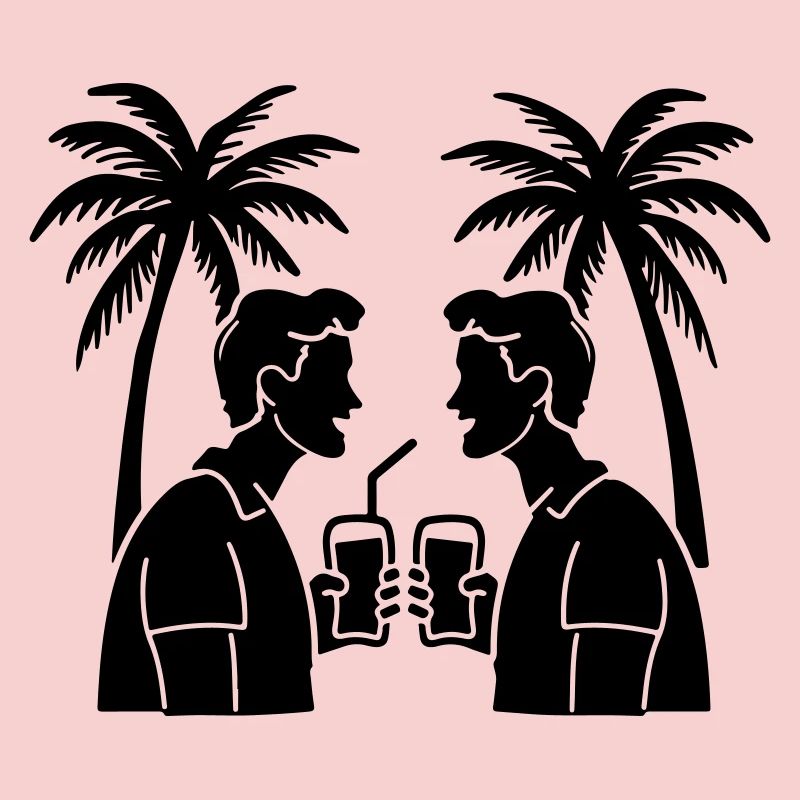 Urlaub Strand Silhouette Drinking