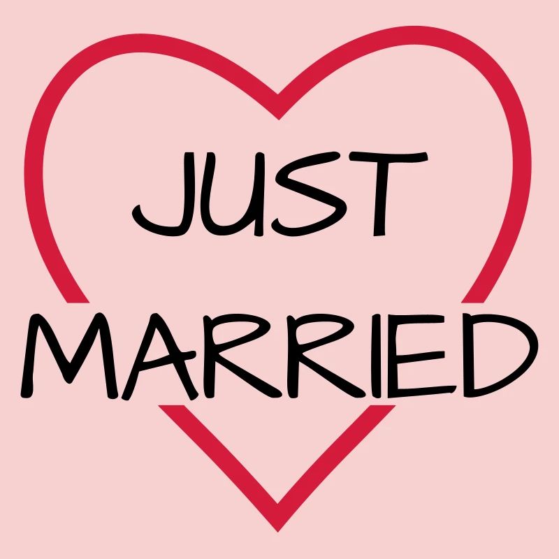 Just married heart wedding partner look