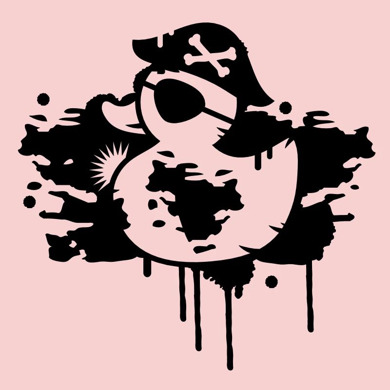 A rubber duck pirate with a pirate hat and eye