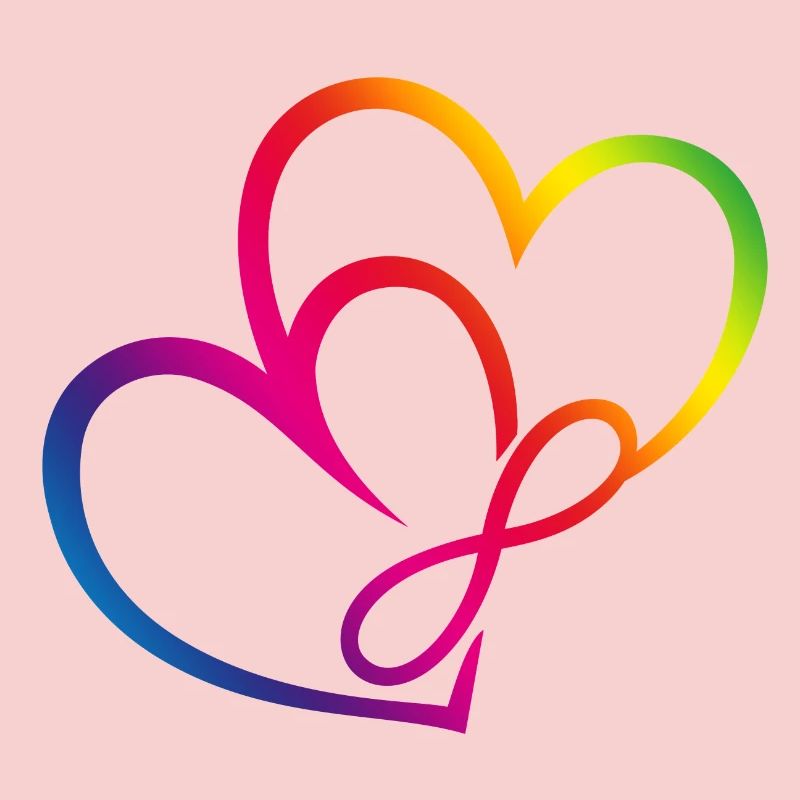 Two Hearts Rainbow Infinity Love CSD LGBT