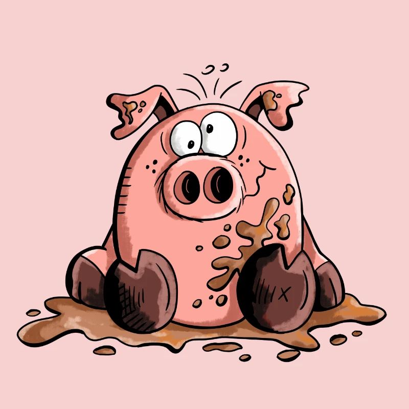 Cochon dans la boue - Cochons - Cadeau