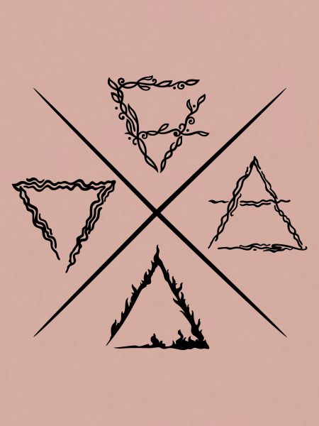 Vier Elemente Symbole
