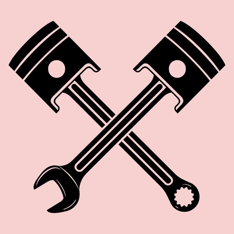 Engine piston key crossed