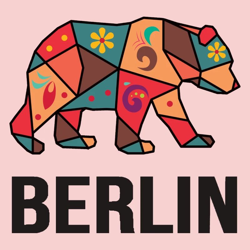 Geometric Berlin Bear Pattern - I love Berlin