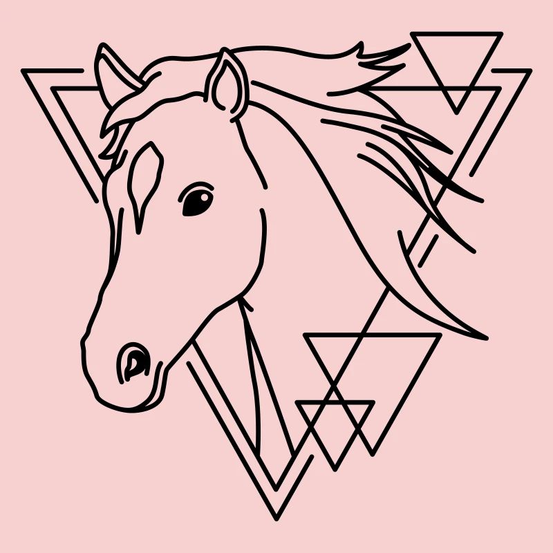Cheval en forme géométrique - Conception d’art au trait
