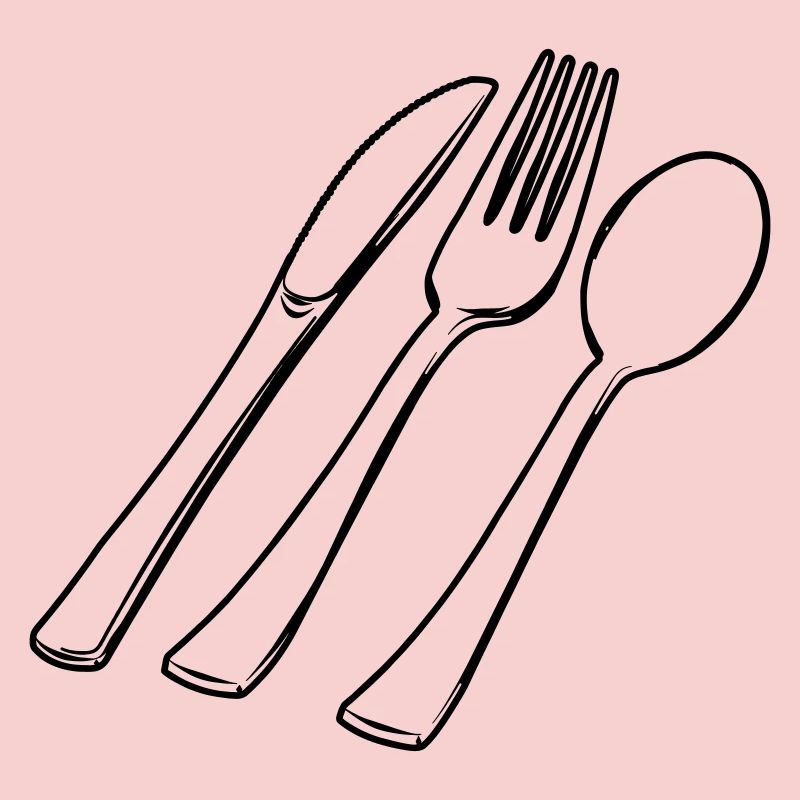 Cutlery fork spoon and knife transparent
