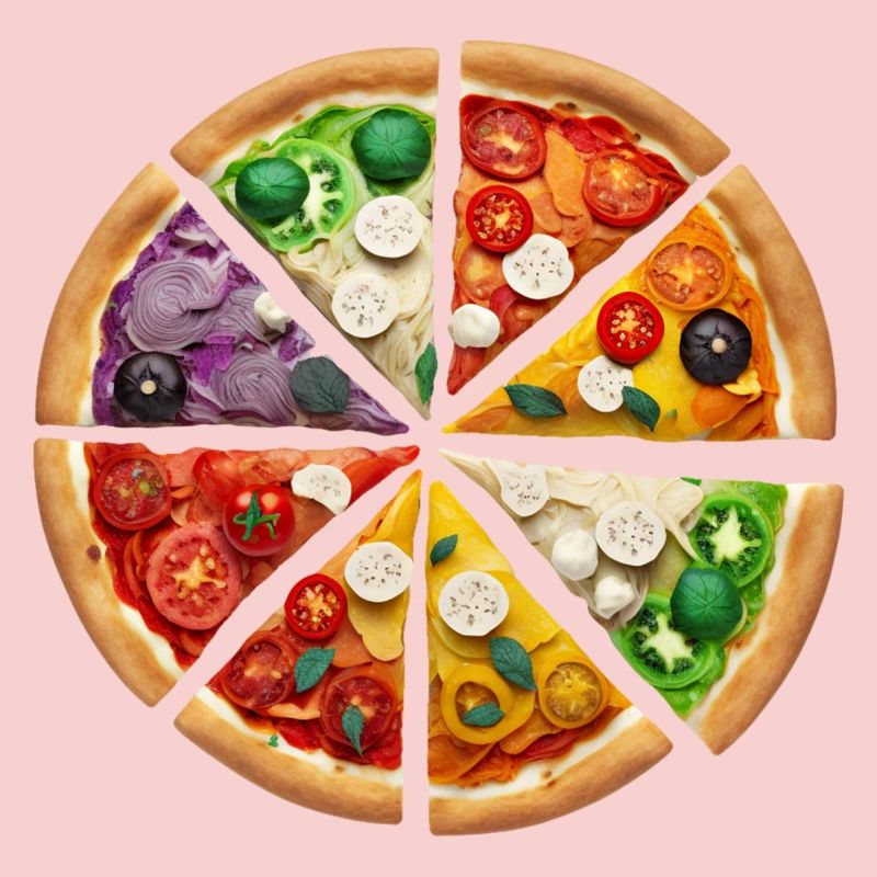Regenbogenpizza Segmente