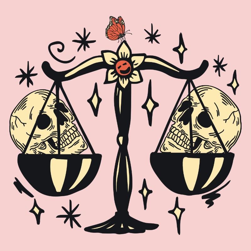 Libra with skulls