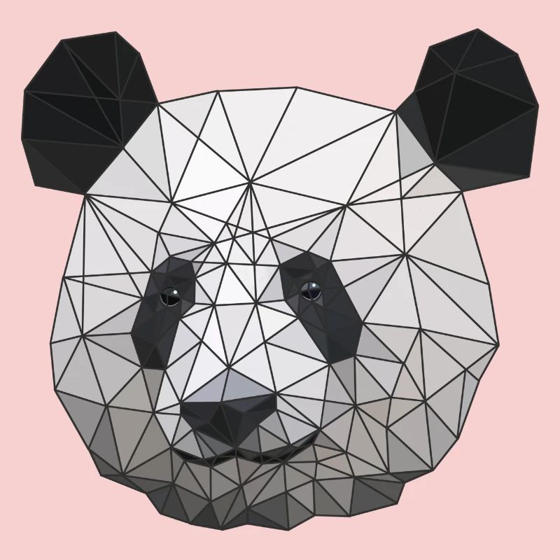 Polygonal Panda Bear Low Poly Art Triangle Shapes