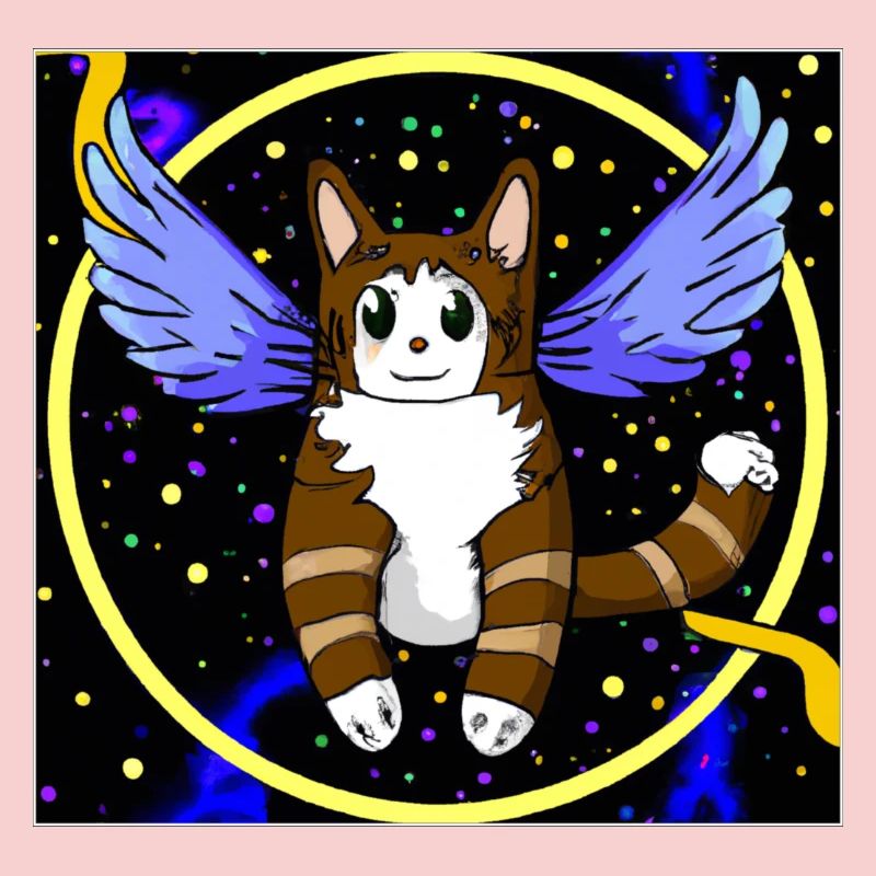 Chat ange dans l’espace.