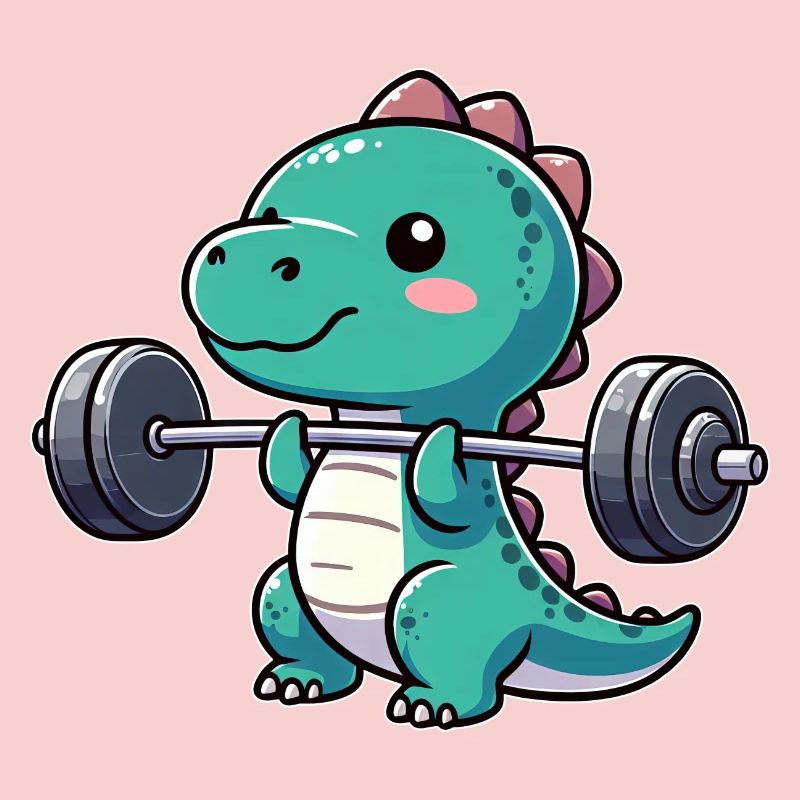 Dino T-Rex Workout Dumbbell Bench Press Design
