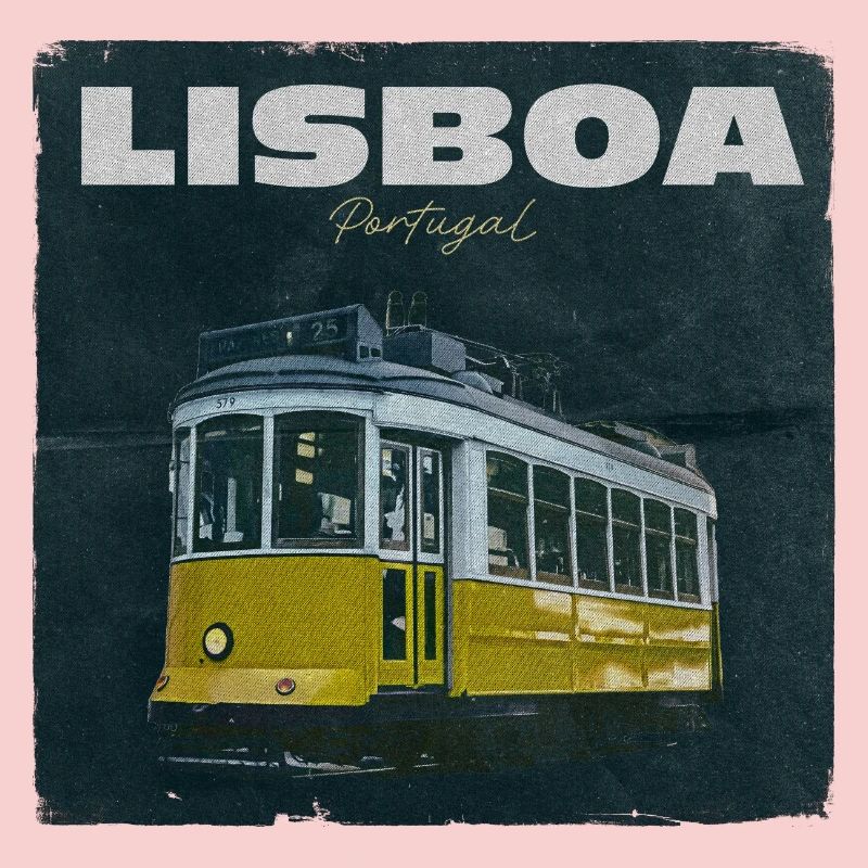 Tramway jaune de Lisbonne rétro