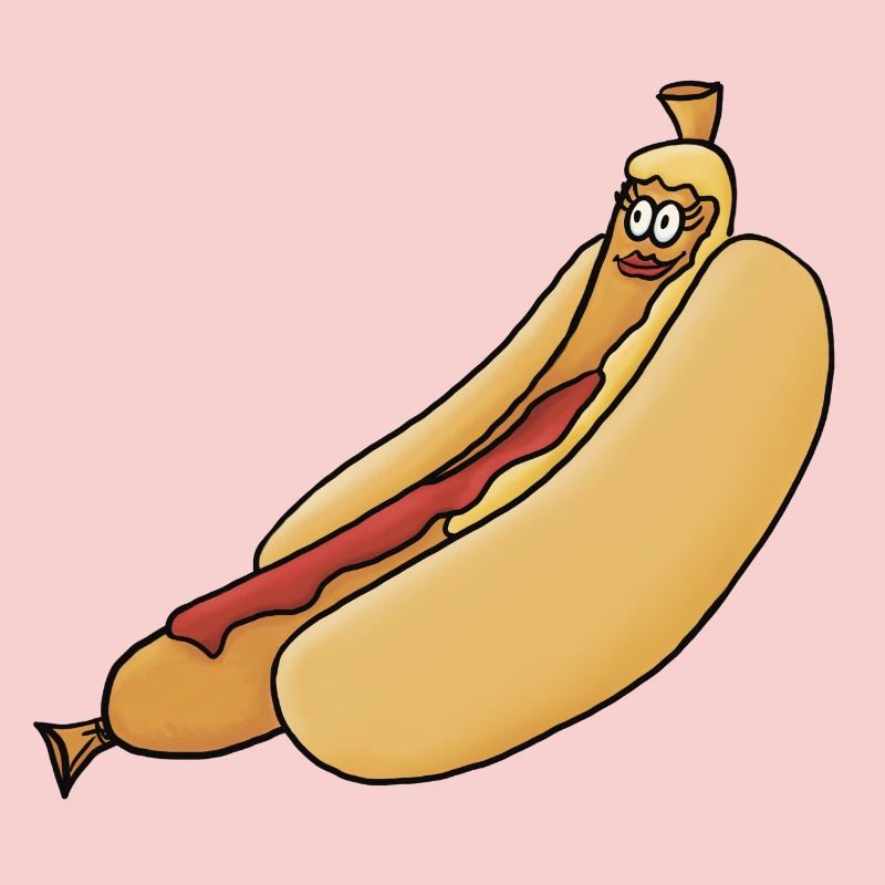 entspannte Bockwurst im Brötchen