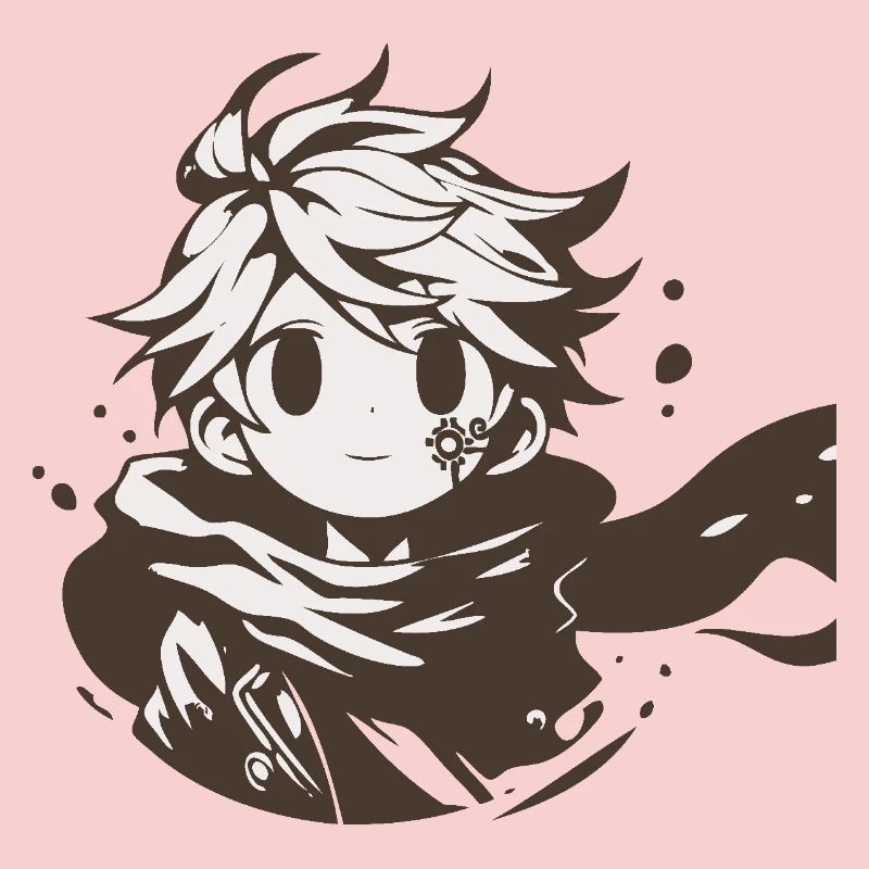 MangaCharacter with Brown Scarf