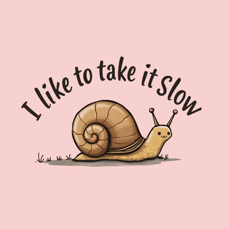 Langsame Schnecke „Nimm es langsam“