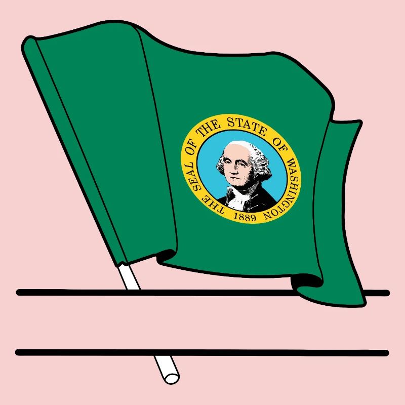 Flagge Washington Text Banner