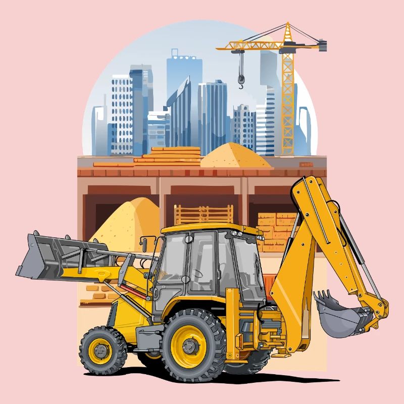 Baggerlader, Traktor Lader auf der Baustelle