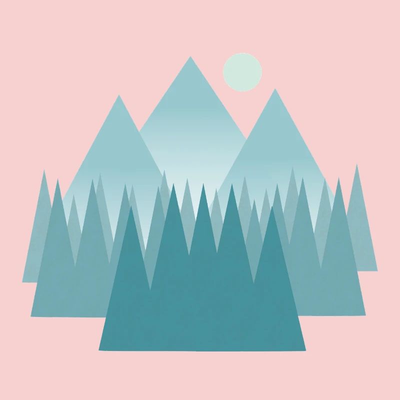Paysage de montagne astral dans les tons bleus
