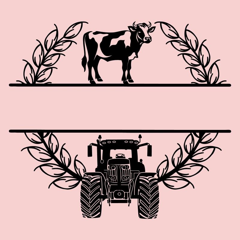 Lorbeerkranz mit Kuh und Traktor – Eigener Text