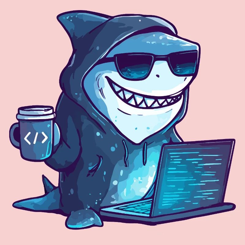 Cyber Shark Hacker Design