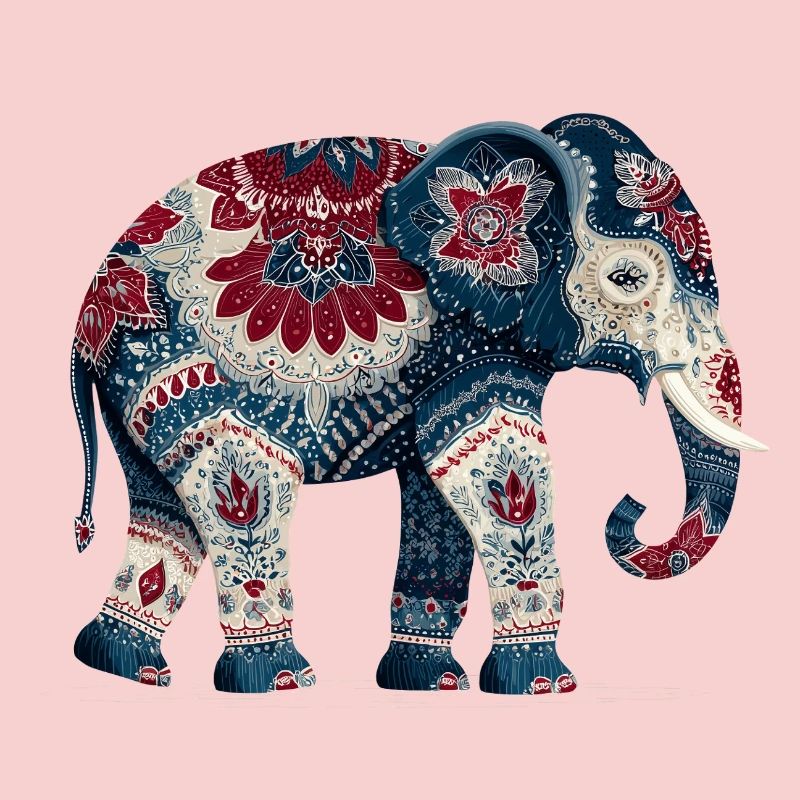 Éléphant bleu indigo